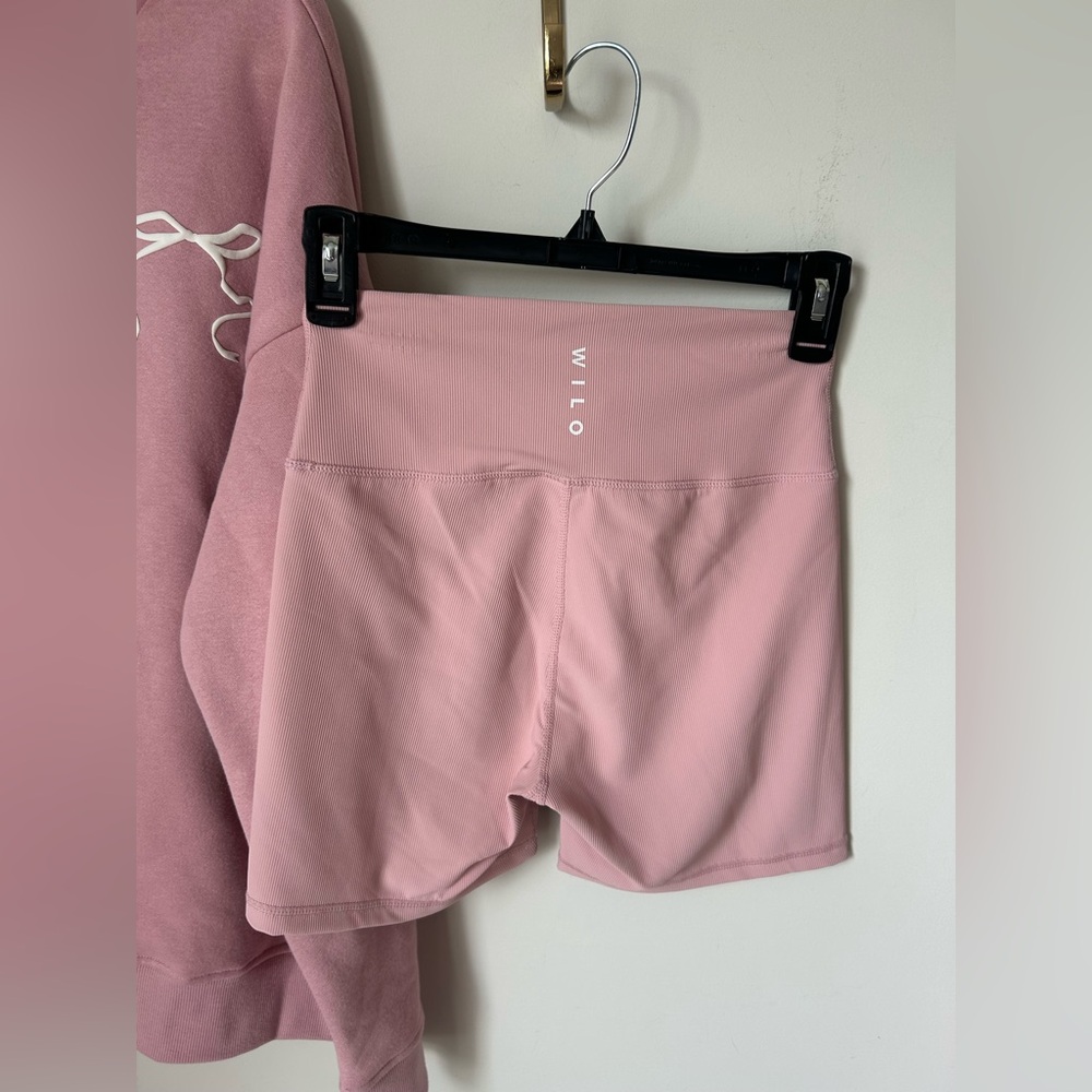 Pink Probably at Pilates crewneck Sweatshirt and Shorts two piece Set - Picture 4 of 5